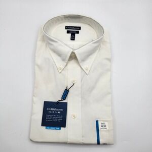 Croft & Barrow Dress Shirt Men's 16.5 34/35 White 100% Cotton Easy Care Classic